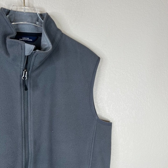 Lands End Men's Full Zip Fleece Vest Jacket Sleeveless Black Size Medium - Picture 4 of 12